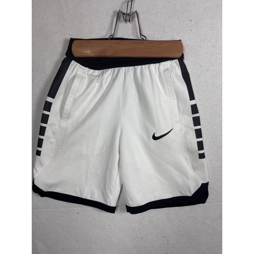 Nike‎ Dri-Fit KIDS M Athletic Shorts White & Black Polyester